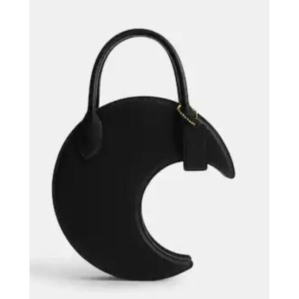 Coach MOON BAG BLACK  REGENERATIVE Leather Crossbody Bag RUNWAY NWT Halloween